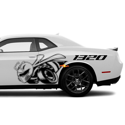 Drag Bee Style 1320 Seiten-Vinylaufkleber für Dodge Challenger 2015-2023
