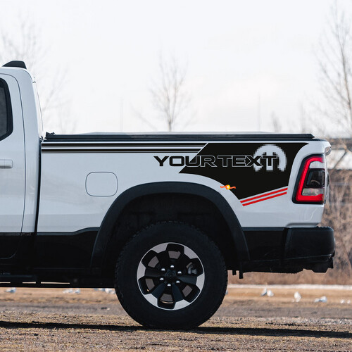 Benutzerdefinierte Schriftgestaltung Mopar-Stil Seitenwand Vinylaufkleber für Dodge Ram 1500