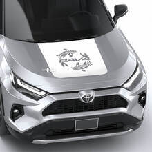 Koi-Karpfen- & RAV4-Logo-Motorhauben-Vinyl-Aufkleber für Toyota RAV4_2