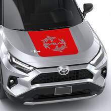 Koi-Karpfen- & RAV4-Logo-Motorhauben-Vinyl-Aufkleber für Toyota RAV4_3