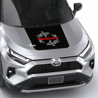 Koi Fisch RAV4 Motorhaube Vinyl Aufkleber Grafikaufkleber passend für Toyota RAV4 2
 1