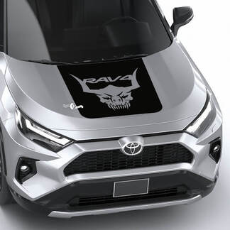 Totenkopf-Design mit Hörnern, RAV4-Motorhauben-Vinylaufkleber, Grafikaufkleber, passend für Toyota RAV4
 1