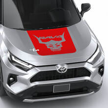 Totenkopf-Design mit Hörnern, RAV4-Motorhauben-Vinylaufkleber, Grafikaufkleber, passend für Toyota RAV4
 2