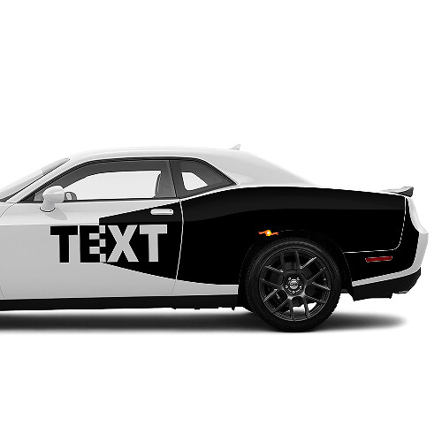 Custom Text Blackout Style Seiten-Vinyl-Aufkleberset für Dodge Challenger_1