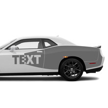 Custom Text Blackout Style Seiten-Vinyl-Aufkleberset für Dodge Challenger_3