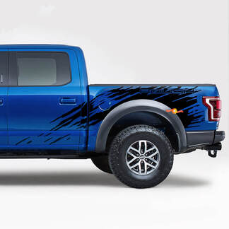 Seitenwand-Spritzaufkleber mit Grafik, passend zum Ford F150 Raptor Roush-Paket
