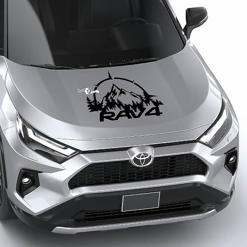Mountain Forest Landschaft Motorhauben-Vinylaufkleber für Toyota RAV4