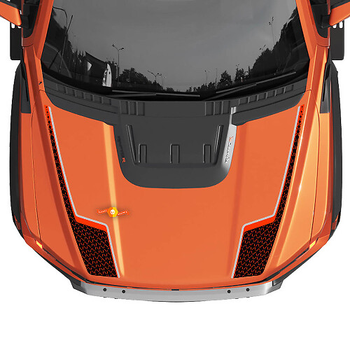 Haubengrafiken passend für Gen3 Ford F150 Raptor Vinyl-Aufkleber-Set mit Streifen

