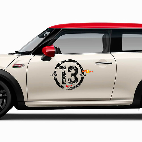 1 von 2000 Seiten-Tür Vinyl-Aufkleber für MINI Cooper
