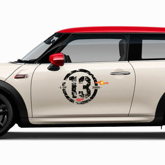 Paar Seitentüraufkleber, 1 von 2000 MINI John Cooper Works GP Style Aufkleber
