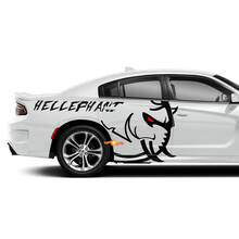 RIESIGE Dodge Challenger oder Charger Hellelephant-Logo-Seitenaufkleber aus Vinyl
 2