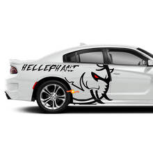 Hellephant Logo Seiten Vinyl-Aufkleber Set für Dodge Challenger oder Charger_2