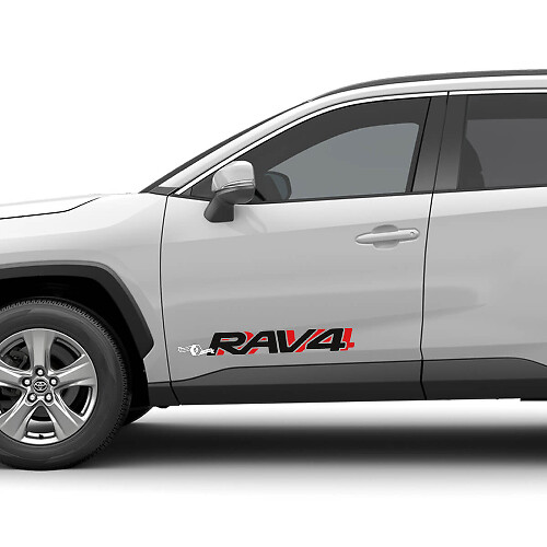 RAV4-Logo mit Schatten Seitentür Vinyl-Aufkleber für Toyota RAV4