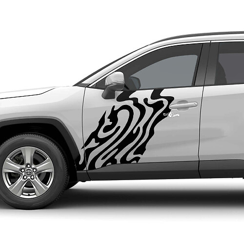 Abstrakter Tür-Vinylaufkleber für Toyota RAV4