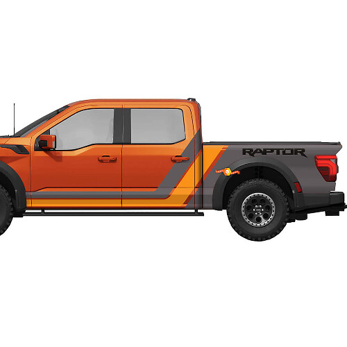 Seitliche Grafikstreifen Vinyl-Aufkleber-Set für Musclecar F150 Raptor