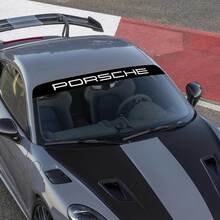 Aufkleber für die Windschutzscheibe mit Porsche-Logo und Hintergrundstreifen
 2