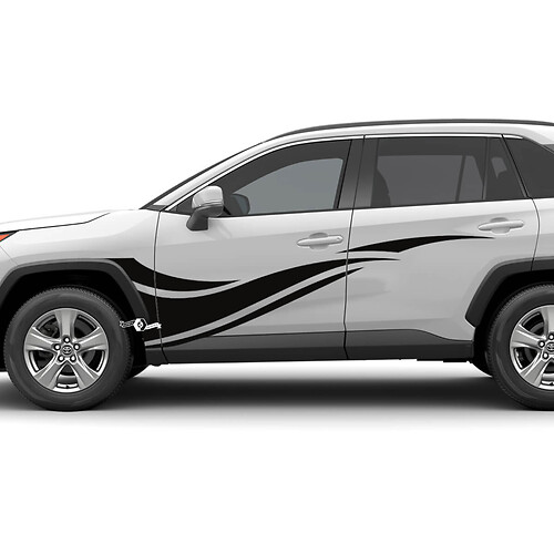 Grafik-Vinylaufkleber mit Seitenwellenstreifen, passend für Toyota RAV4

