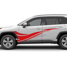 Grafik-Vinylaufkleber mit Seitenwellenstreifen, passend für Toyota RAV4
 2