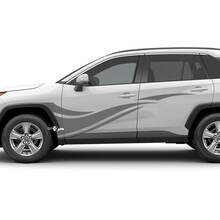 Grafik-Vinylaufkleber mit Seitenwellenstreifen, passend für Toyota RAV4
 3
