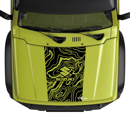 Suzuki JIMNY Motorhaube Topografische Kartenlogo Aufkleber Grafiken
