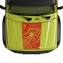 Suzuki JIMNY Motorhaube Topografische Kartenlogo Aufkleber Grafiken
 2