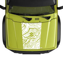 Suzuki JIMNY Motorhaube Topografische Kartenlogo Aufkleber Grafiken
 4