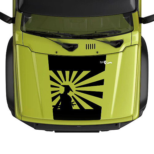 Samurai-Silhouette-Hauben-Vinylaufkleber für Suzuki JIMNY