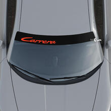 Aufkleber für die Windschutzscheibe mit Porsche Carrera-Logo und Hintergrundstreifen
 2