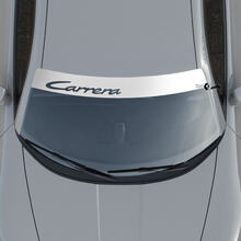 Aufkleber für die Windschutzscheibe mit Porsche Carrera-Logo und Hintergrundstreifen
 3