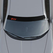 Porsche 911 Windschutzscheiben-Aufkleber mit Hintergrundstreifen
 3