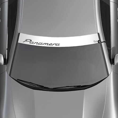 Porsche Panamera Logo Windschutzscheiben-Set mit Hintergrundstreifen, Aufkleber 2
