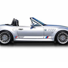 Paar BMW Z3 M Streifen Checkered Flag Seitentüren Vinyl Aufkleber Aufkleber
 2