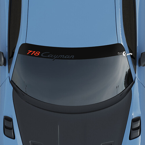 Aufkleber für die Windschutzscheibe mit Porsche Turbo GT-Logo und Hintergrundstreifen
 1