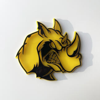 Benutzerdefiniertes 3D-Abzeichen Rhino Angry Logo Fender Badges Emblem
 1