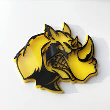 Benutzerdefiniertes 3D-Abzeichen Rhino Angry Logo Fender Badges Emblem
 2