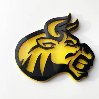 Benutzerdefinierte 3D-Abzeichen Bull Angry Logo Fender Badges Emblem
