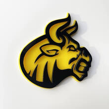 Benutzerdefinierte 3D-Abzeichen Bull Angry Logo Fender Badges Emblem
 3