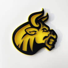 Benutzerdefinierte 3D-Abzeichen Bull Angry Logo Fender Badges Emblem
 3