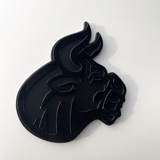 Benutzerdefinierte 3D-Abzeichen Bull Angry Logo Fender Badges Emblem Schwarz und Schwarz
 1