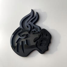 Benutzerdefinierte 3D-Abzeichen Bull Angry Logo Fender Badges Emblem Schwarz und Schwarz
 2