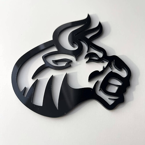 Glänzend schwarzes wütendes Stier 3D Kotflügelabzeichen Emblem
