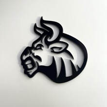 Glänzend schwarzes wütendes Stier 3D Kotflügelabzeichen Emblem_2