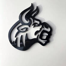 Glänzend schwarzes wütendes Stier 3D Kotflügelabzeichen Emblem_3