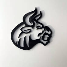Glänzend schwarzes wütendes Stier 3D Kotflügelabzeichen Emblem_4