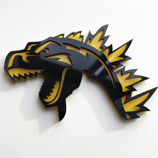 Benutzerdefinierte 3D-Abzeichen Godzilla Angry Logo Fender Badges Emblem
 1