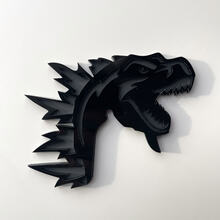 Benutzerdefinierte 3D-Abzeichen Godzilla Angry Logo Fender Badges Emblem Grau und Schwarz
 2