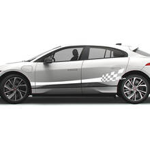 Jaguar I Pace Side Checkered Stripe Graphics Doors Aufkleber Logo Lines Aufkleber
 3