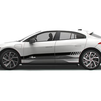 Jaguar I Pace Side Checkered Stripe Graphics Doors Aufkleber Logo Lines Aufkleber 2
 1