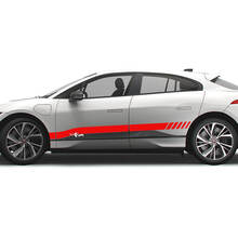 Jaguar I Pace Side Checkered Stripe Graphics Doors Aufkleber Logo Lines Aufkleber 2
 2