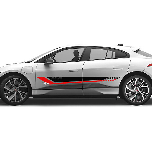 Jaguar I-Pace Seitliche Doppelstreifen Grafiken Türaufkleber Logo Linien Sticker
